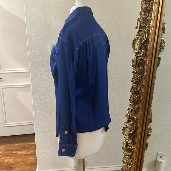 Polo Ralph Lauren Designer Glorious Blue with Gold Stitching and Button Detail - Picture 4 of 11